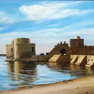 Saida, Mořský hrad na obraze v Seraj Khan al-Franj