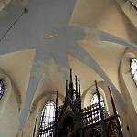 Velim - kostel sv. Vavřince, barokní klenba závěru presbytáře (2015)