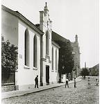 Kolín - kostel Českobratrské evangelické církve v původní pseudogotické podobě podobě (kolem roku 1904, foto Jan Kubrt, SOkA Kolín))