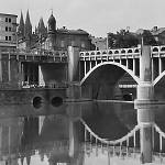 Kolín - Masarykův most, vyústění na straně města (1940)