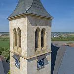Ovčáry - kostel sv. Jakuba Většího, zvonové patro věže (2018)