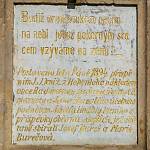 Radovesnice II - socha sv. Jana Nepomuckého, nápisová deska (2018)