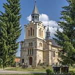 Choťovice - kostel Narození Panny Marie od jihozápadu (2018)