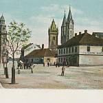 Kolín - Legerova ulice, v té době ještě Žižkova třída, na dobové pohlednici (po roce 1895)