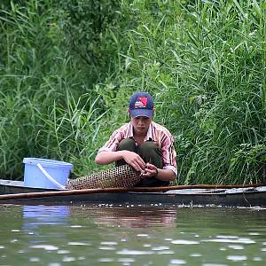 Rybář na řece Yen.