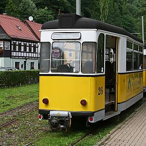 Tramvaj ve stanici Bad Schandau - Stadtpark