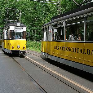 Křižování tramvají ve výhybně Schneiderweiche