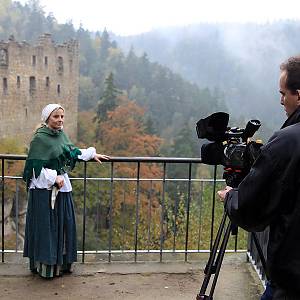 Natáčení reportáže na hradě se Simonou Richterovou