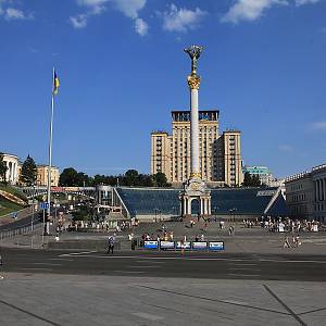 Náměstí Nezávislosti, centrum Kyjeva