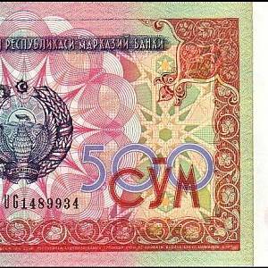 Uzbekistán - bankovka 500 sumů (cca 3,50 Kč)