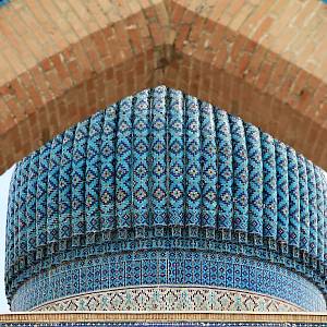Samarkand - mauzoleum Gur-i Emir, detail hlavní kopule