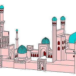 Samarkand - mešita Bibi Chánum, rekonstrukce