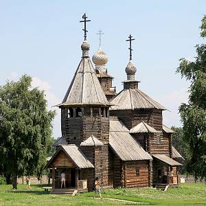 Suzdal - skanzen, dřevěný chrám Narození Páně (Воскресенская церковь)