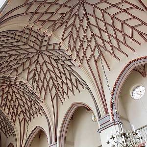 Riga - kostel sv. Jana, klenba v interiéru