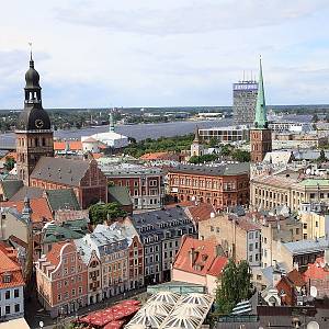 Riga - pohled na staré město z věže kostela sv. Petra
