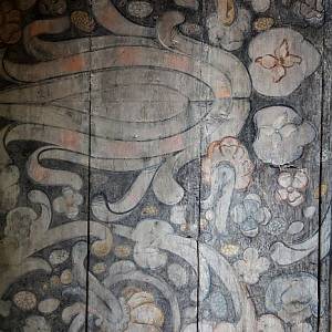 Duszniky-Zdrój, papírna, nejstarší malba s rostlinnými motivy v obytných místnostech