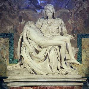 Vatikán, chrám sv. Petra, slavná Pieta od Michelangela