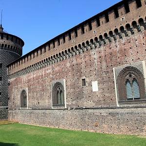 Opevnění hradu Castello Sforzesco v Milánu