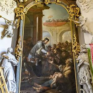 Křesoborský klášter, bazilika Nanebevzetí Panny Marie, obraz sv. Jana Nepomuckého od P. Brandla