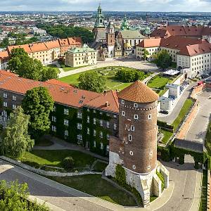 Krakov - královský hrad na Wawelu, celkový pohled