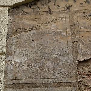 Rožďalovice - zámek, sgrafito z renesanční fáze stavby