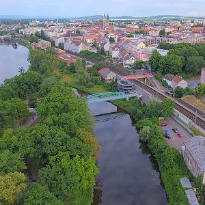 Kolín - lávka na Kmochův ostrov