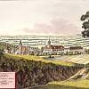 Kounice - pohled na obec na vedutě Johanna Venuta (1820)
