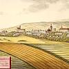 Zásmuky - pohled na obec na vedutě Johanna Venuta (1824)