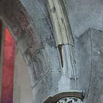 Kolín - chrám sv. Bartoloměje, žebro raně gotické klenby ubouraného presbytáře (2015)