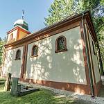 Aldašín - kostel sv. Jiří, jihovýchodní nároží (2019)