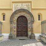 Nová Ves I - kostel sv. Václava, vchod v západním průčelí (2019)