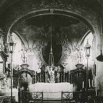 Lošany - kostel sv. Jiří, interiér původního kostela (1892, SOkA Kutná Hora)