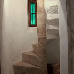 Radim - kaple Nejsvětějšího vykupitele, schodiště ze sakristie do krovu kaple (2017)