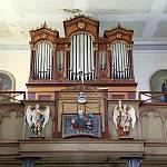 Velim - kostel sv. Vavřince, varhany na kruchtě (2015)