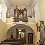 Vrbčany - kostel sv. Václava, pohled ke kruchtě (2018)