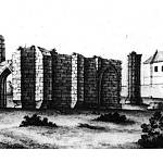 Klášterní Skalice - zbytky klášterního kostela, obraz A. V. Pařízka (1807)
