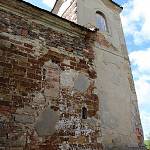 Žabonosy - kostel sv. Václava, severní románská zeď před zakrytím omítky (2009)