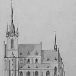 Český Brod - kostel sv. Gotharda, nerealizovaný návrh na regotizaci kostela od Františka Mikše (1906)