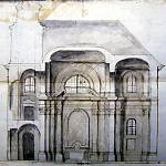 Štolmíř - kostel sv. Havla, nerealizovaný návrh, řez (1709, SOA Praha)