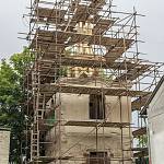 Štolmíř - zvonice během opravy (2020)