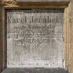 Kolín - starý městský hřbitov, epitaf Karla Jeřábka (2018)