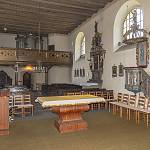 Kolín - kostel sv. Víta, pohled z presbytáře do lodi (2018)