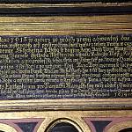 Kolín - kostel sv. Víta, nápisová deska renesančního epitafu Daniela Hytticha (2. 11. 2013)