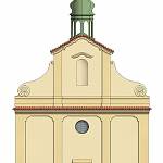 Kolín - kostel Všech svatých, rekonstrukce západního průčelí