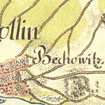 Kolín - kaplička Panny Marie Sedmibolestné na mapě 1. vojenského mapování 1777 (© 1st Military Survey, Austrian State Archive/Military Archive, Vienna)