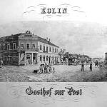 Kolín - stará pošta, veduta od Vincence Morstadta (1847)