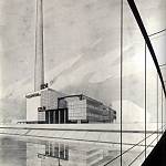 Kolín - elektrárna, návrh od Jaroslava Fragnera (1930)