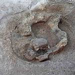 Plaňany - archeologické nálezy, výzkum na obchvatu, zbytek keramické pece z doby bronzové (2017, archiv UAPPSČ)