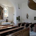 Dobřeň - kostel sv. Václava, pohled z podkruchtí (2016)