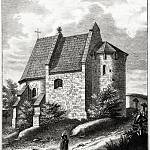 Hradešín - kostel sv. Jiří před úpravami ve 20. století (1888)